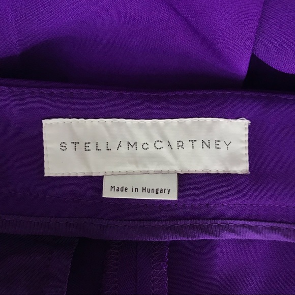 Stella McCartney Size 38 US 0 Slim Cropped Trousers Bright Purple Cuffed Bottom - Picture 10 of 13